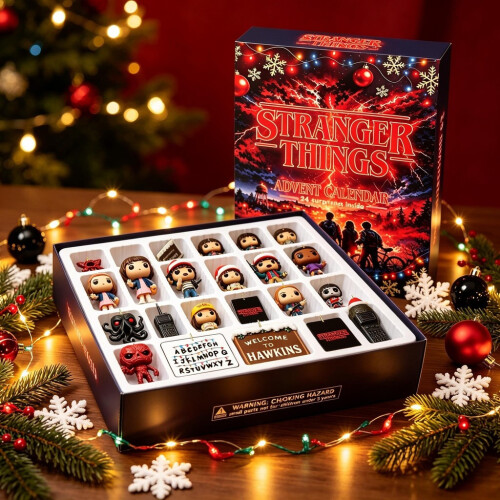 Stranger Things Weihnachts Countdown Kalender mit Ornamenten als Geschenk festlich 1