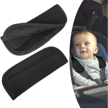 2 Pack Black Car Seat Belt Protector, Universal Detachable Child Seat Belt Cover with Shoulder Pad for Neck and Chest Comfort, Car Travel
