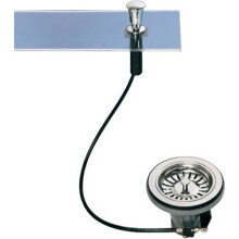 Automatic Sink Drain 90mm with Chrome Handle, Pop Up Push Open Drainer for Bathroom Basin, Standard 1 1/2 Inch Connection for Convenient Use