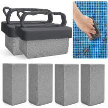 6 Pack Pool Pumice Stones with Handle,Cleaning Blocks for Pool Tiles, Spa, Grout, and Concrete Stain Removal