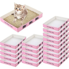 20 Pack Disposable Cat Litter Box Paper Pet Trays, Portable Litter Box Bulk, Disposable Litter Boxes for Cats