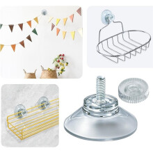 12 Pack 30mm/1.18" Clear PVC Suction Cup Mounts with M4nut Transparent Sucker Holders for Bathroom, Window & Car