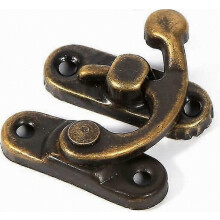 Antique Decorative Latches, Left/right Latch Hook Hasp Horn Lock With Screws For Jewelry Gift Wine Wooden Box(left Hook-bronze)(12pcs )