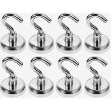 8 Pack,Piao Magnetic Hooks, Powerful Neodymium Magnet 18kg Attraction Force, For Kitchen Accessories, 25mm