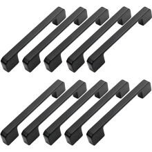 10 Pack Black Kitchen Cabinet Handles with 128mm Hole Distance, Furniture Door Pulls with Bar Handle Design for Cupboard and Drawer