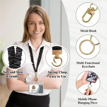 Cordino Elastico Retrattile per Badge Identificativi con Porta Carte e Portachiavi.