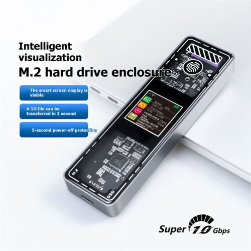 10 Gbps /M.2 NVMe Visual Intelligent High-Speed NVMe Externe Solid-State Drive Behuizing voor Telefoons en Computers 2