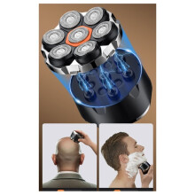 Professionele Draadloze Tondeuse voor Mannen, Scheerapparaat voor een Kaal Hoofd Zonder Naden, Zelftrimmer met Opzetkammen