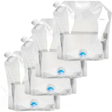 1/5 L Collapsible Water Container Bag, BPA Free Food Grade Clear Plastic Storage Jug with Faucet for Camping Hiking Backpack Emergency