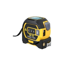 3 in 1 Digital Laser Meter with Crossed Laser Line, 131Ft Laser Rangefinder with 16Ft Tape Measure and LCD Backlight for Distance Area
