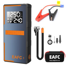 EAFC 4-in-1 Auto-Notfall-Starthilfe, 1200A Spitzenstrom, Luftkompressor 150 PSI, Powerbank 6400 mAh, Multifunktionswerkzeug