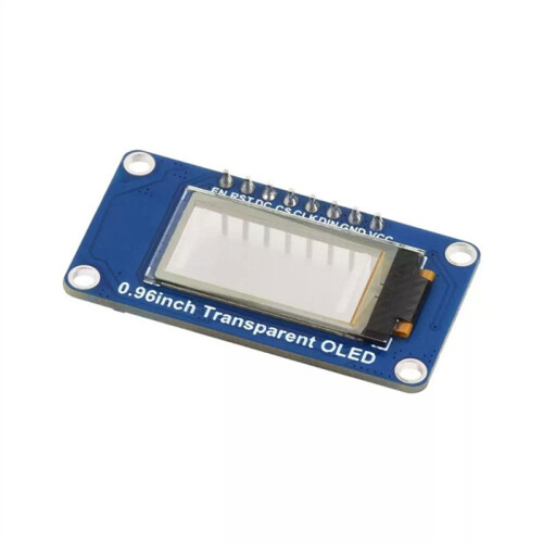 0.96" Transparent OLED Display Module for Raspberry Pi SSD1312 Driver SPI/I2C Interface with Expansion Board 1