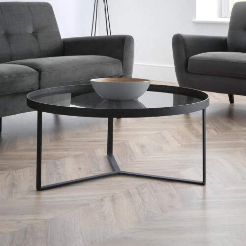 Loft Lamp Table - Smoked Glass