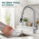 Kitchen Sink Faucet Sprayer  Replacement, LED Temperature Sensitive Display Pull Down Pull Out Faucet Nozzle, 1pc 7