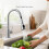Kitchen Sink Faucet Sprayer  Replacement, LED Temperature Sensitive Display Pull Down Pull Out Faucet Nozzle, 1pc 8