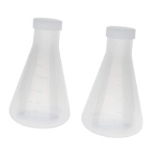 8X Laboratory Graduated Plastic Conical Erlenmeyer Flask, Measurable, Smooth Thick Wall, Two Bottles of 250Ml