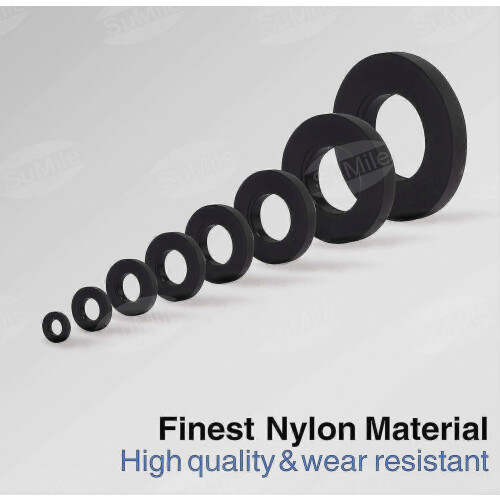Black Plastic Washers, M2 -m10 Mechanical Washer 500 Pcs 1