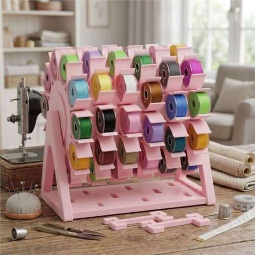 Rotating Bobbin Thread Organizer, 60-Hole Sewing Thread Holder, 3D Printed Bobbin Storage Rack 1