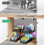 Two-layer kitchen storage rack with pull-out drawers, suitable for cabinet storage in kitchens and bathrooms. Black 3