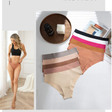 (10pcs, XXL) Plus Size Ice Silk Seamless Triangle Underwear Low Rise Sports Gym Yoga Panties Breathable Quick Dry 10pcs