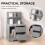 Homcom HOMCOM Modern Bedside Table with 2 Drawers and Open Shelves for Bedroom 5
