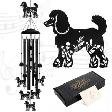 Meng Jiaran Poodle Dog Wind Chimes for Garden, Metal Windchimes