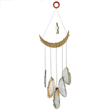 mookaitedecor Agate Slice Crystal Wind Chime for Home Window Garden Decor