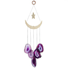 mookaitedecor Agate Slice Crystal Wind Chime for Home Window Garden Decor
