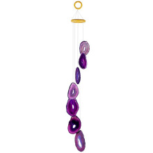 mookaitedecor Agate Slice Crystal Wind Chime for Home Window Garden Decor