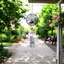 Stainless Steel Hanging Wind Chime – Outdoor Garden Decor – Soothing Nature-Inspired Metal Chimes for Patio, Balcony & Yard – Multiple Designs (