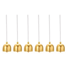PATIKIL 6 Pcs Wind Chime, Hanging Bells Temple Bells Retro Outdoor Hanging Metal Chinese Wind Chime Round for Outside Garden Camping, Gold White