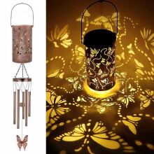 PRITOK Solar Wind Chimes for Outside: Metal Solar Light, Solar Butterfly Wind Chimes, Butterfly Solar Lanterns for The Garden, for Garden Outside Tabl