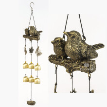 Bwinka Newest Birds Wind Chime 6 Pieces Bronze Bells Amazing Grace Wind Chimes for Garden, Yard, Patio and Home Decor with Hook