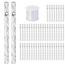 M METERXITY 50-Pack Wind Chime Tubes 0.6x8cm, Metal Wind Bell, White