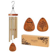 Wind Chime for Outside - Gifts for Nanny, Aluminum Tubes with Patterns and Words, Gifts for Mother, Nanny, Elder Thanksgiving, Memorial Wind Chimes, G