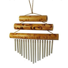 Siesta Triple Bamboo Top Windchime, 30 cm wide