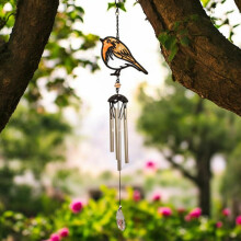 Epsom Door Handle Suncatcher Robin/blue Tit/orange Butterfly/kingfisher Wind Chime Enchanting Outdoor Decorative Wind Chime with Blue Tit Suncatcher D
