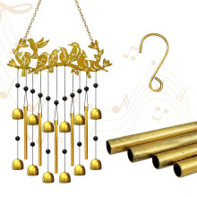 Bird Wind Chimes for Outside, Christmas Hummingbird On Branch Metal Windchimes Indoors Window Hanging Garden Patio Yard Porch Home Decor Soothing Tone