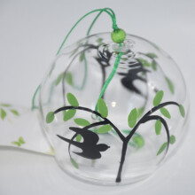 EliteShine Japanese Edo Furin Handmade Glass Wind Chimes Swallow and Willow