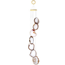 Nupuyai Large Natural Agate Slices Wind Chimes Crystal Stone Garden Decor
