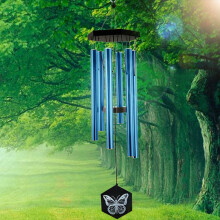 Fonmy Wind Chimes Outdoor w/Butterfly Sign Memorial Windchimes Great Wind Chime Gifts Soothing Melodic Tones & Bamboo/Aluminum Chime for Garden Home o
