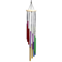 Bamboo Wind Chimes for Garden, Colourful Wind Chimes Outdoor with 12 Aluminum Tubes,Garden Decorations for Patio and Balcony, Outdoor Indoor Hanging D