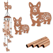 INFUNLY Corgi Wind Chimes for Outside Puppy Metal Wind Chime Aluminum Windchime Tubes Dog Animal Memorial Wind-Bell Retro Music Windchimes with Bells