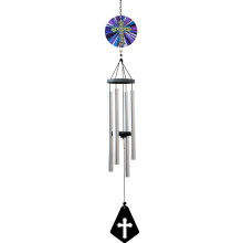 Spoontiques Cross Wind Chime - Outdoor Garden Décor - Decorative Chimes for Yard, Garden, Backyard and Patio Decoration