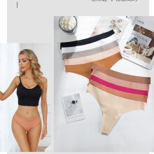 (10pcs, L) Women's Thong Panties Nylon Low Rise Seamless T-Back Underwear Cotton Gusset Breathable Comfortable 10pcs