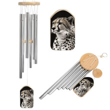 Pet Cheetah Memorial Wind Chimes for Outdoors 20.5 Inch Sympathy Gift for Loss of Dog Cat Loved One Weatherproof Aluminum Tube Garden Porch Decor with