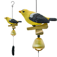 MrMrKura Bird Wind Chimes, Cardinal Wind Bell Pendent for Glory Mothers Love Gift Hanging Wind Chime with Feather Ornament for Bless Garden Backyard H