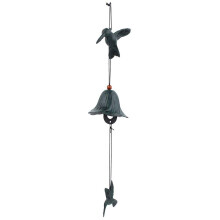 AUNMAS Wind, Relaxing Soothing Melody Sound Cast Iron Bird Shaped Hanging Outdoor Indoor Garden Decoration Ornament Green Color Backyard Patio Balcony