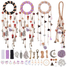 FREEBLOSS 4 Set Witch Bells DIY Kit for Door Knob Witch Bell Witchcraft Kit Lace&Hemp Rope Witchy Decor Positive Hanging Wiccan Wind Chimes Witchcraft