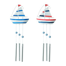 Beaupretty 2PcsSailboat Windchimes Wind Chimes Outdoor Wood Boat Hanging Windchimes Nautical Hanging Decor for Balcony Porch Wind Bells Mediterranean